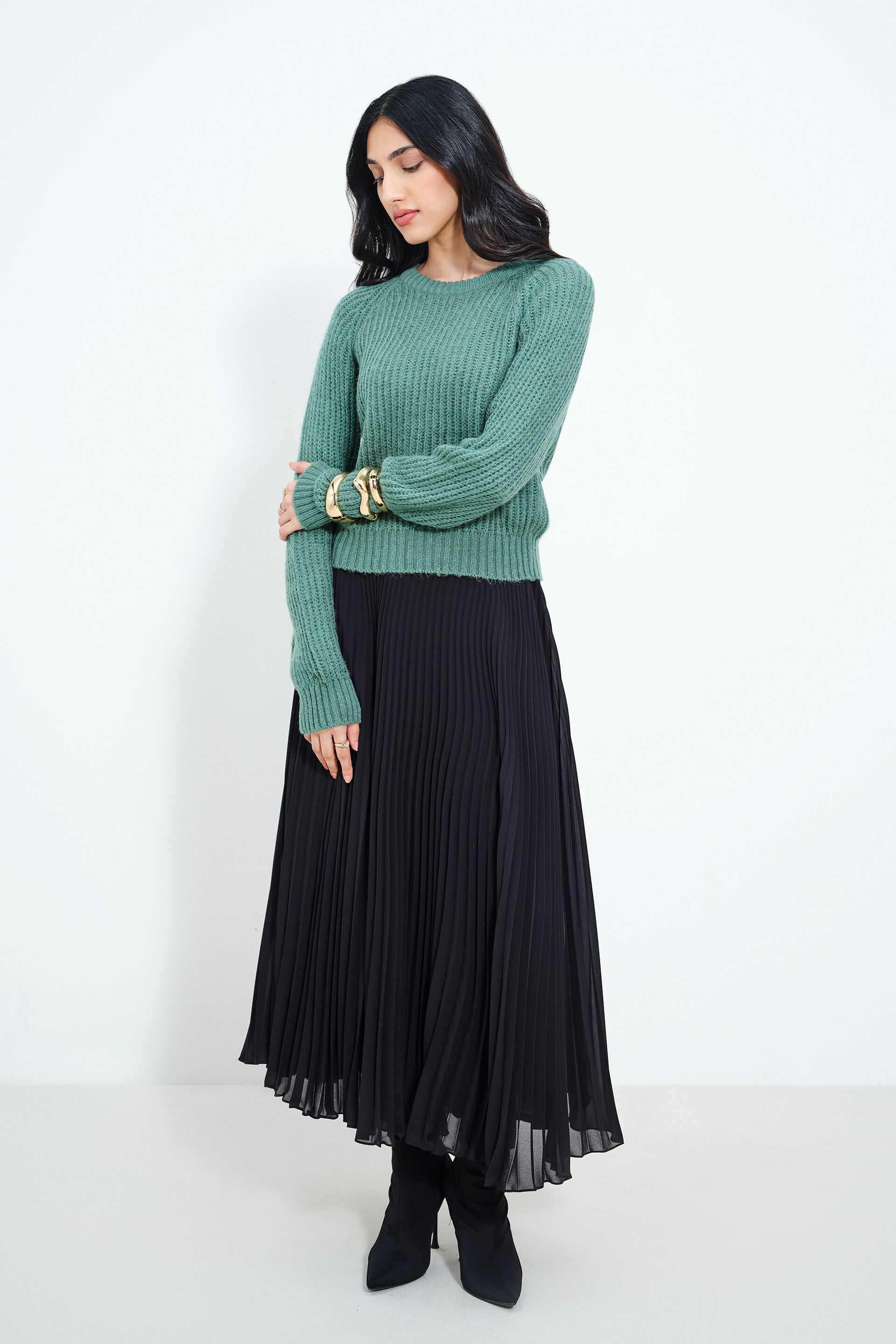 Chilly Days Green Sweater, Green, image 2